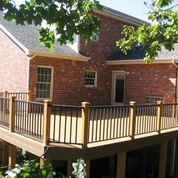 Custom deck with black railing