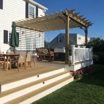 Pergola over a residential deck